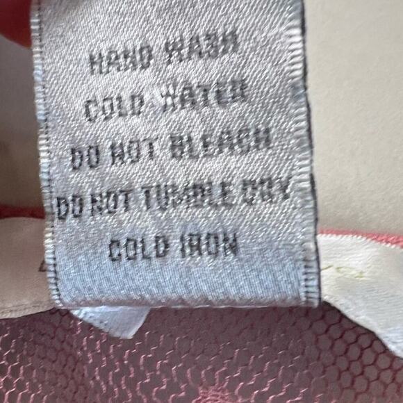 Emma & Olive Swiss Dot Mesh Overlay Top Sweetheart Neck Bell Sleeve Pink size XL - Picture 9 of 11